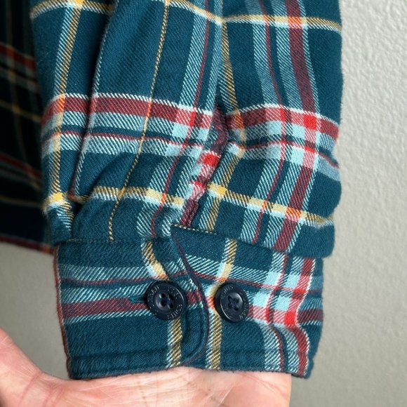 LL Bean Men Fleece Lined Shacket Size L Regular Traditional Fit Plaid Multicolor - Picture 9 of 12